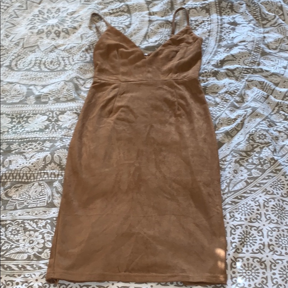 Faith in Love LF brown VEGAN SUEDE DRESS XS